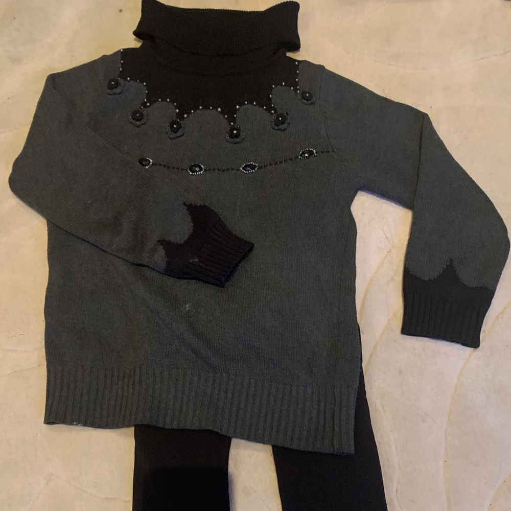 Black and grey with little pearls